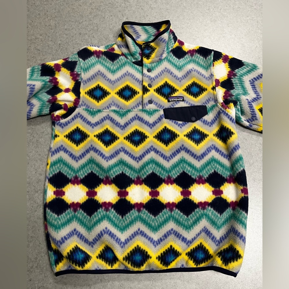 Patagonia Synchilla Snap-T Aztec Diamond “Timber Twist” Fleece—Small FA16 - Picture 2 of 7